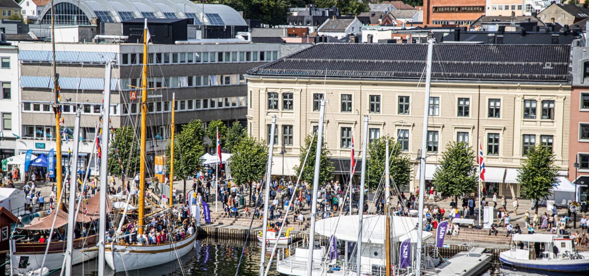Arendal Havn sett ovenfra