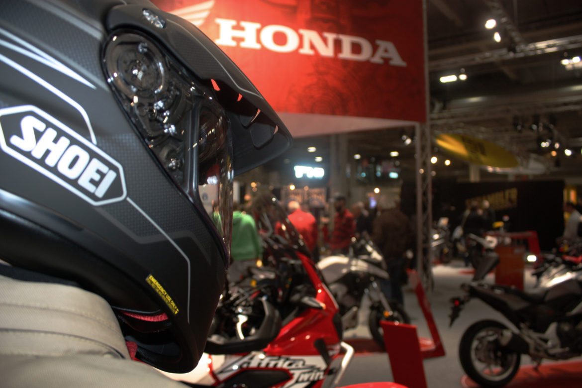 Shoei på Hondas stand på MC-messa 2017