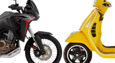 honda front i front med vespa