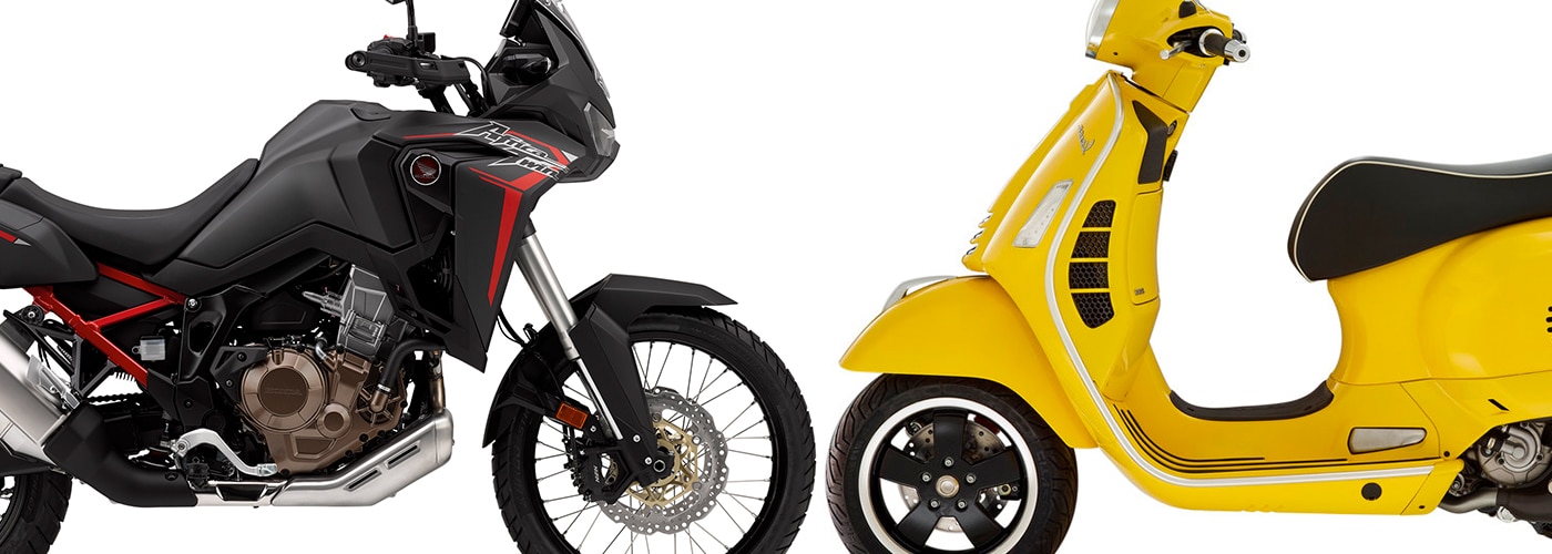 honda front i front med vespa
