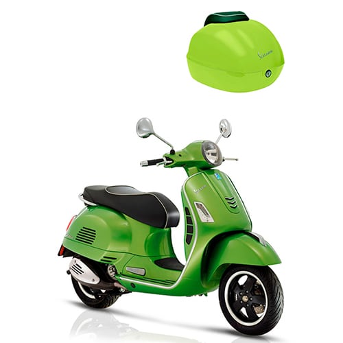 vespa med toppboks tohjulinger